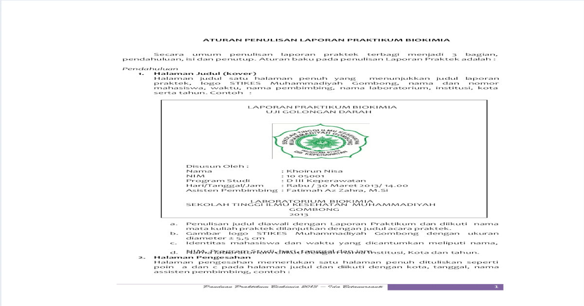 Panduan Praktikum Biokimia 13 Pdf Document