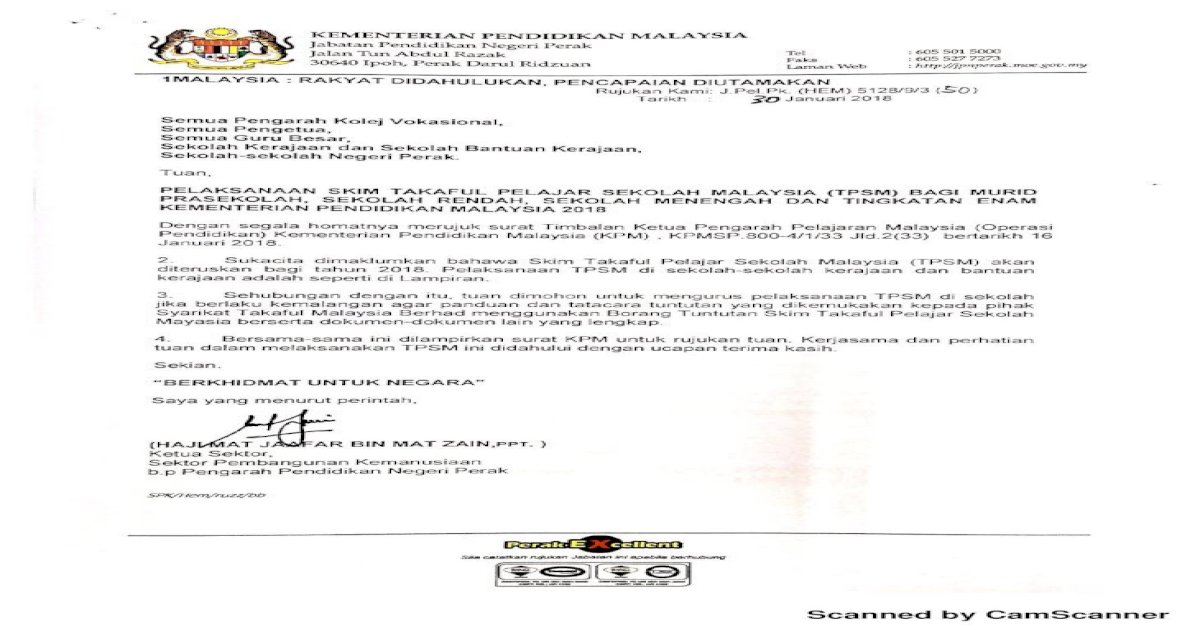 Scanned By Camscanner Sekolah Tpsm 2018 Pdf Pelaksanaan Skim Takaful Pelajar Sekolah Malaysia Pdf Document