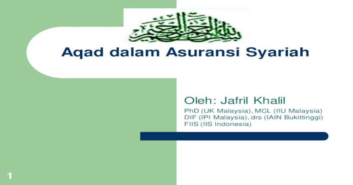 Aqad dalam asuransi syariah [PDF Document]